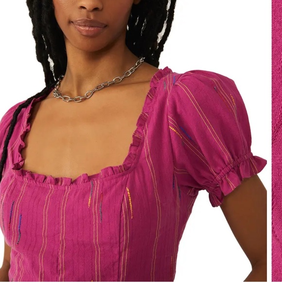 NWT Free People Serotonin Corset Top in Raspberry Sherbet S - Picture 10 of 16